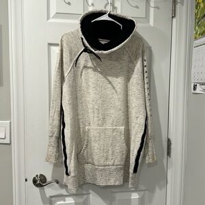Women's Cream Hoodie with Black Accents